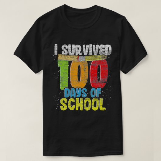 Funny Student 100th Day Gift I Survived 100 dagen  T-shirt (Design voorkant)