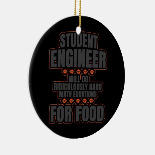 Funny Student Engineer College Afstuderen Student Keramisch Ornament (Rechts)