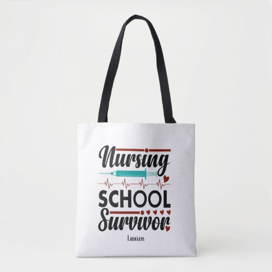 Funny Student Nurse Survivor Tote Bag (Voorkant)