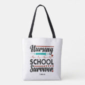 Funny Student Nurse Survivor Tote Bag (Achterkant)