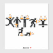 Funny Student Traffic Cones Graduation Party Sticker (Vel)