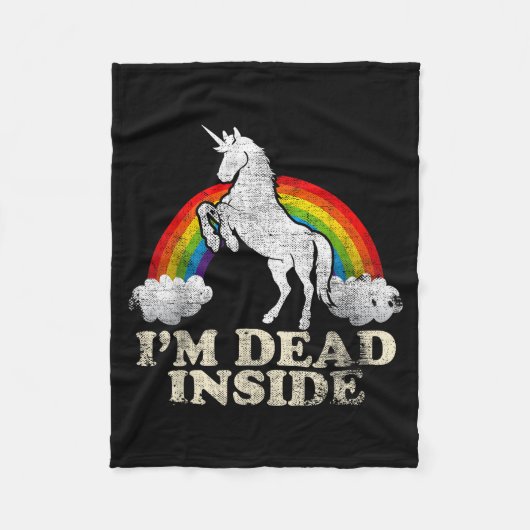 Funny Stuff - Unicorn I'm Dead Inside Sarcastic De Fleece Deken (Voorkant)