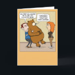 Funny Stuffed Beer Surprise Birthday Kaart<br><div class="desc">Hier is een leuke en grappige verjaardagskaart voor cartoons met een man die denkt dat hij zijn vrouw een geweldig cadeau in de vorm van een gevuld beer voorstelt. Maar het beer zit vol omdat hij een grote lunch had. Bedankt om dit originele ontwerp te kiezen door © Chuck Ingwersen...</div>