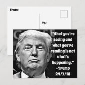 Funny Stupid Trump citeert Memorabilia Briefkaart (Voorkant / Achterkant)