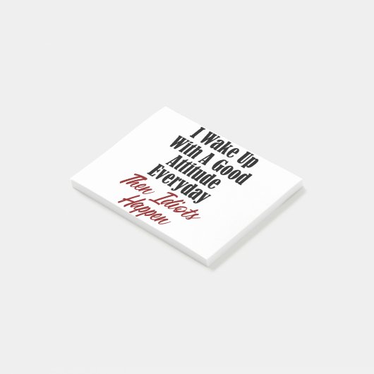 Funny Stupidity Design Good Attitude Idiots Jerots Post-it® Notes (Schuin)
