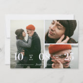 Funny & Stylish 3 Multi Photo Wedding Collage  Save The Date (Voorkant)