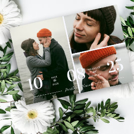 Funny & Stylish 3 Multi Photo Wedding Collage  Save The Date