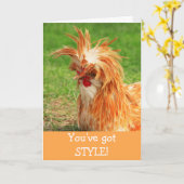 Funny Stylish Chicken Birthday Kaart (Gele Bloem)