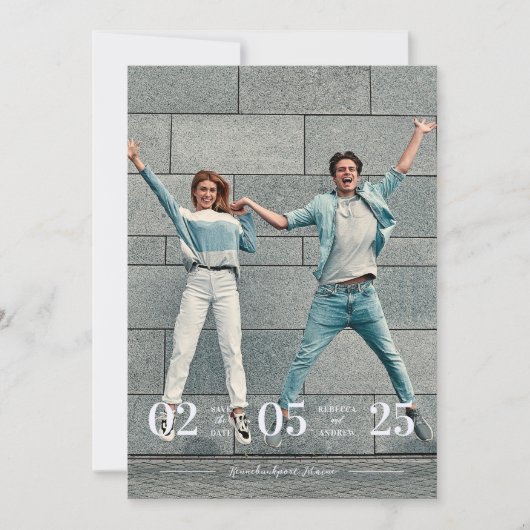 Funny & Stylish Unmatched Wedding Photo Card Save The Date (Voorkant)
