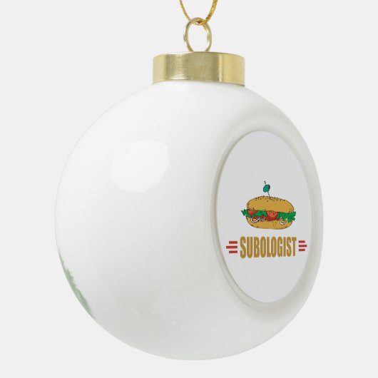 Funny Sub Sandwich Keramische Bal Ornament (Links)