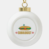 Funny Sub Sandwich Keramische Bal Ornament (Voorkant)