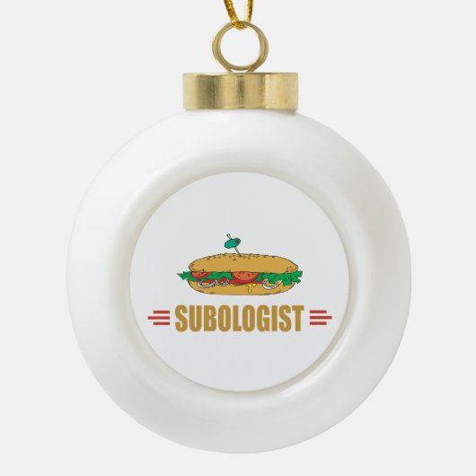 Funny Sub Sandwich Keramische Bal Ornament (Voorkant)
