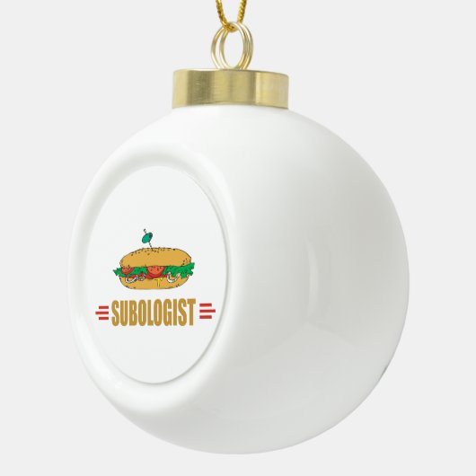 Funny Sub Sandwich Keramische Bal Ornament (Rechts)