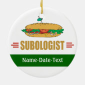 Funny Submarine Sandwich Keramisch Ornament (Achterkant)