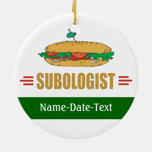 Funny Submarine Sandwich Keramisch Ornament (Achterkant)