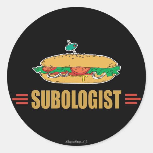 Funny Submarine Sandwich Ronde Sticker (Voorkant)