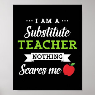 Funny Substitute leraar voorschoolse leraar Poster
