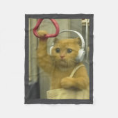 Funny Subway Cat Meme Stud Brainrot Cats Humor Kit Fleece Deken (Voorkant)