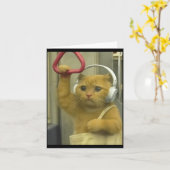 Funny Subway Cat Meme Stud Brainrot Cats Humor Kit Kaart (Gele Bloem)