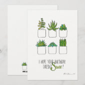 Funny Succulent verjaardagskaart, planten pun-kaar Bedankkaart (Voorkant / Achterkant)