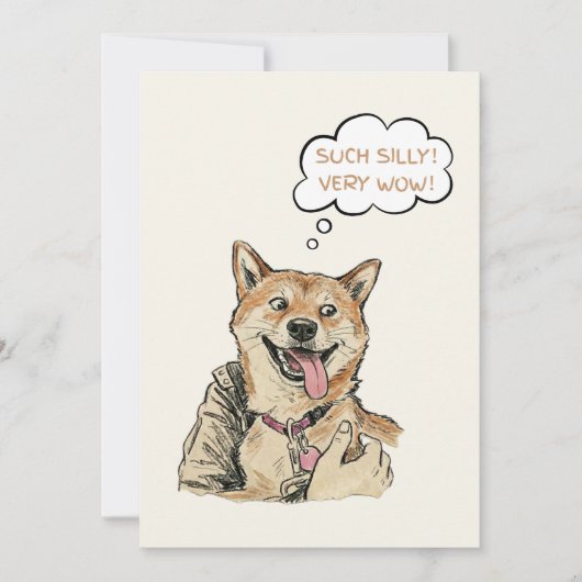 Funny "Such Silly Very Wow" Shiba Inu Doge MemeArt Feestdagenkaart (Voorkant)