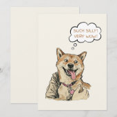 Funny "Such Silly Very Wow" Shiba Inu Doge MemeArt Feestdagenkaart (Voorkant / Achterkant)
