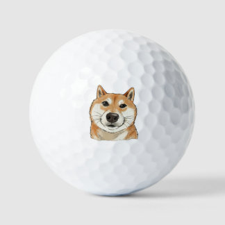 Funny "Such Silly Very Wow" Shiba Inu Doge MemeArt Golfballen