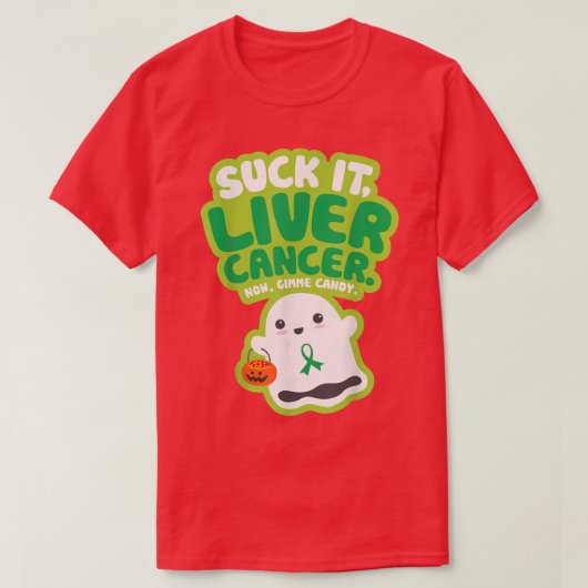 Funny Suck It Liver Cancer Gimme Snoep Cute Ghost T-shirt (Design voorkant)