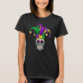 Funny Sugar Skull Jester Mardi Gras Party Men Wome T-shirt (Voorkant)