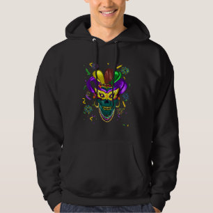 Funny Sugar Skull Mardi Gras Carnival Pet Hoodie