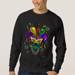 Funny Sugar Skull Mardi Gras Carnival Pet Trui