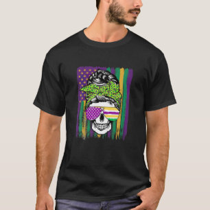 Funny Sugar Skull Rommelige Knot Mardi Gras Feest  T-shirt