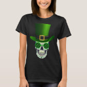 Funny Sugar Skull Saint Patricks Day of Dead T-shirt (Voorkant)