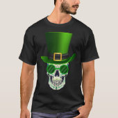 Funny Sugar Skull Saint Patricks Day of Dead T-shirt (Voorkant)
