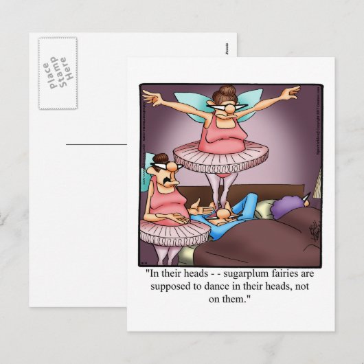 Funny Sugarplum Fairies Humor Holiday Briefkaart (Voorkant / Achterkant)
