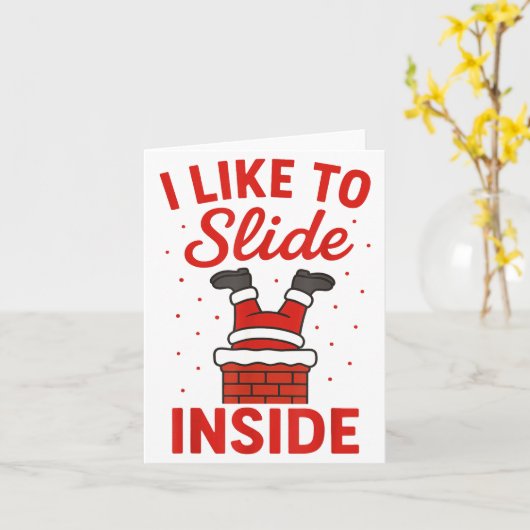 Funny Suggestive I Like To Slide Inside Quote Coup Kaart (Gele Bloem)