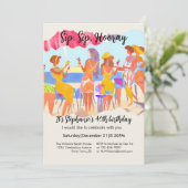 Funny Summer Beach Cocktail Women's 40th Birthday Kaart (Staand voorkant)