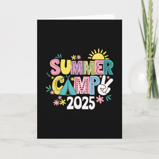 Funny Summer Camp 2025 Summer Vacation Matching Fa Kaart (Voorkant)