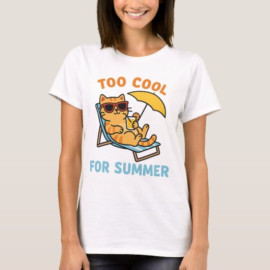 Funny Summer Cat Lover T-Shirt – Gift For Cat Mom (Voorkant)