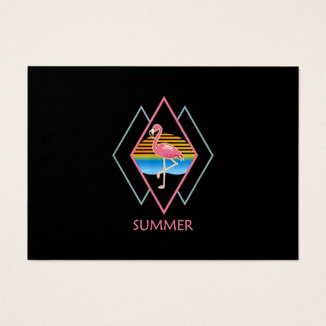 Funny Summer Flamingo | Cute Flamingo Lover Visitekaartje (Voorkant)