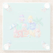 Funny Summer Gnomes Waterverf Glazen Onderzetter (Achterkant)