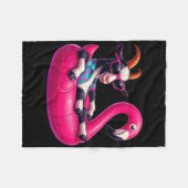 Funny Summer Goat Pink Pool Party Hawaiian Summer  Fleece Deken (Voorkant (Horizontaal))