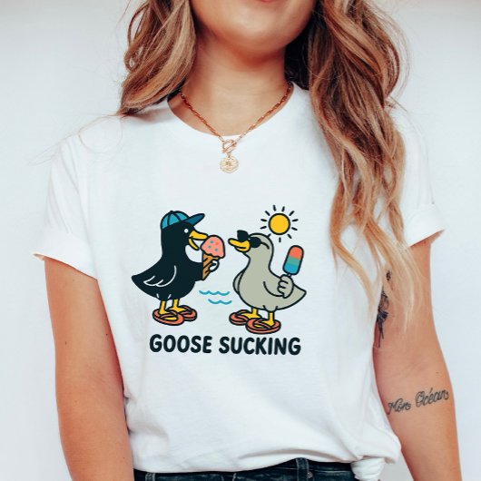  Funny Summer Goose; Goose with Ice Cream T-shirt