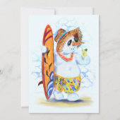 Funny Summer Snowman Surfer Drinken Fresh Cocktail (Achterkant)