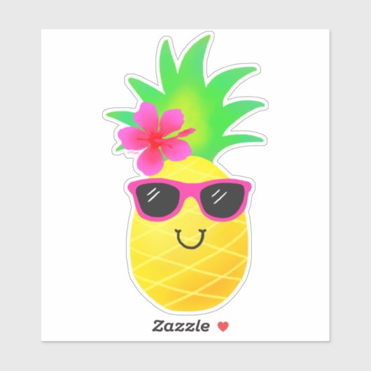 Funny Summer Tropical Pineapple Sticker (Vel)