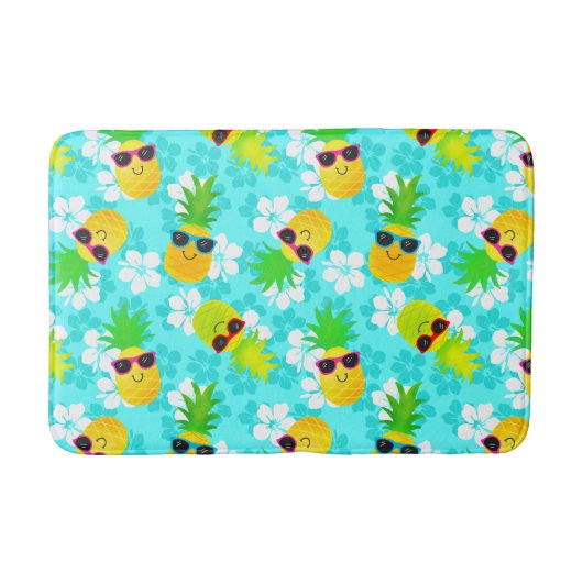 Funny Summer Tropical Pineapples Badmat (Voorkant)