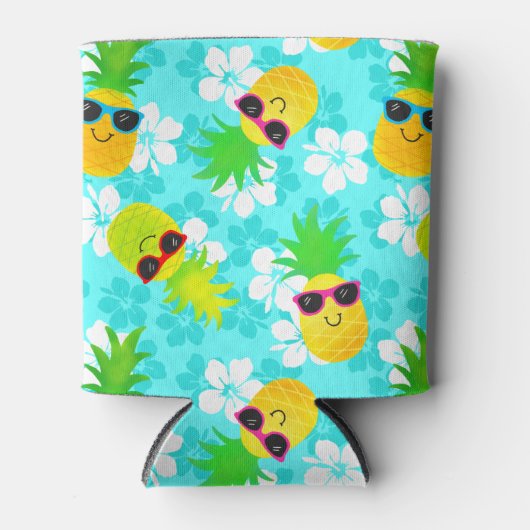 Funny Summer Tropical Pineapples Blikjeskoeler (Voorkant)