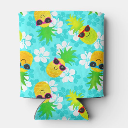 Funny Summer Tropical Pineapples Blikjeskoeler (Achterkant)