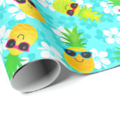 Funny Summer Tropical Pineapples Cadeaupapier (Rol Hoek)