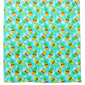 Funny Summer Tropical Pineapples Douchegordijn (Voorkant)